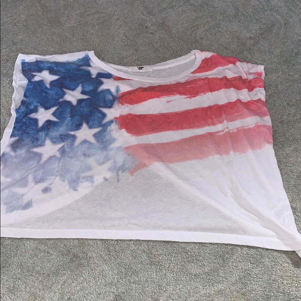 American Flag Cropped T-Shirt